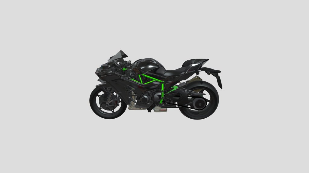 Kawasaki ninja h2r    super bike 3d model