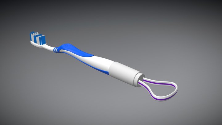 Veronica's Toothbrush Tongue Scraper Attachment 3D Model