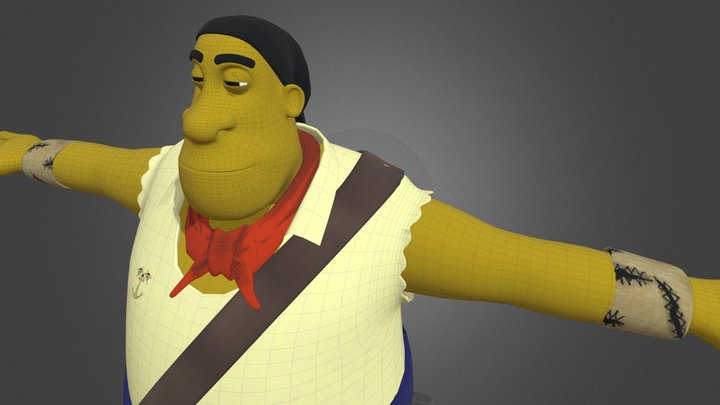 Pirata Modelado Toon Organico Maya 3D Model