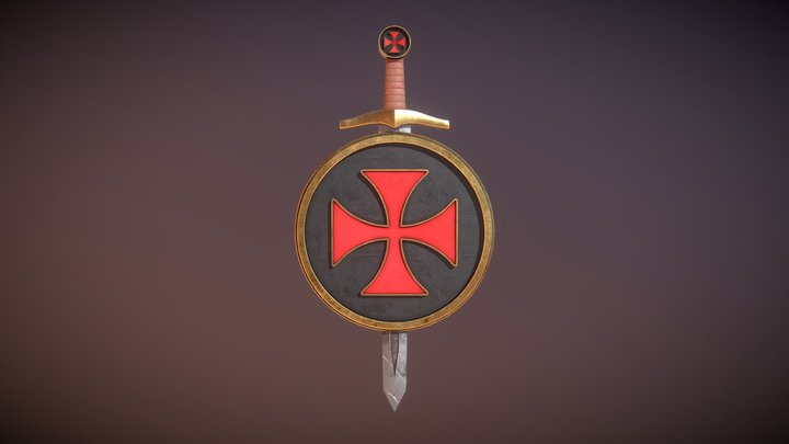 Knights Templar Logo 3D Model