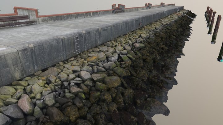 Helgoland Nordost-Hafen SW-Kaje 03.06.2018 3D Model