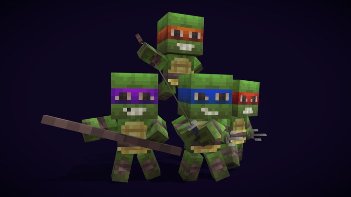 Chibi Turtles Mutant Ninja 3D Model