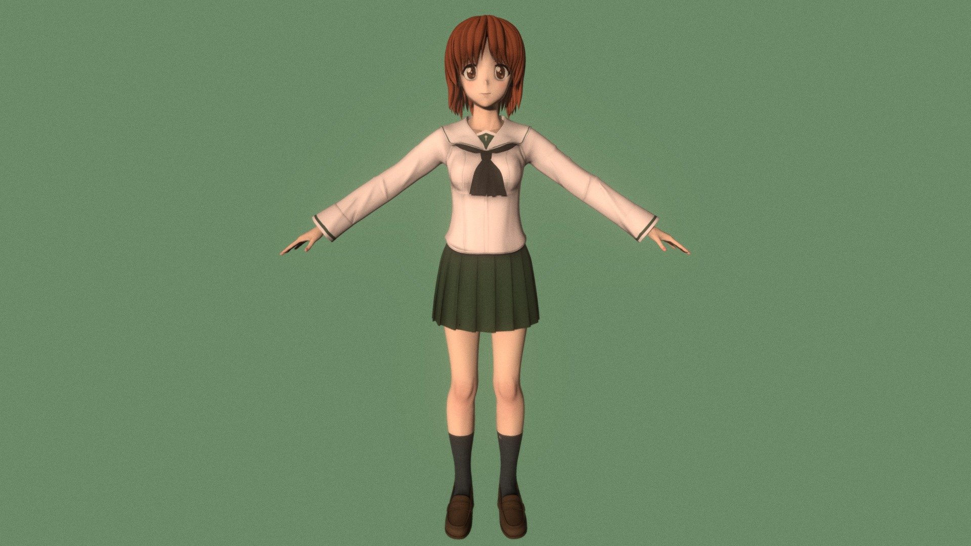 T pose rigged model of Miho Nishizumi - Buy Royalty Free 3D model by 3d ...