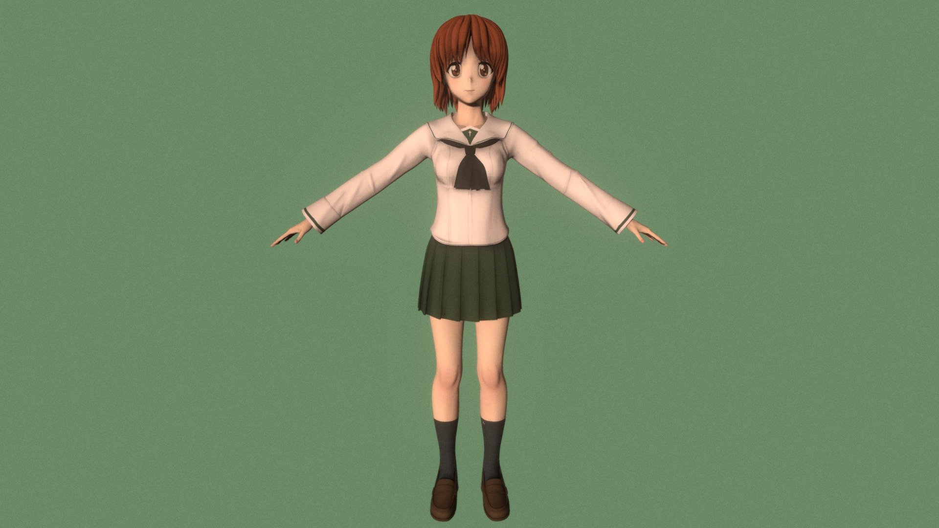 T Pose Rigged Model Of Miho Nishizumi Buy Royalty Free 3d Model By 3d