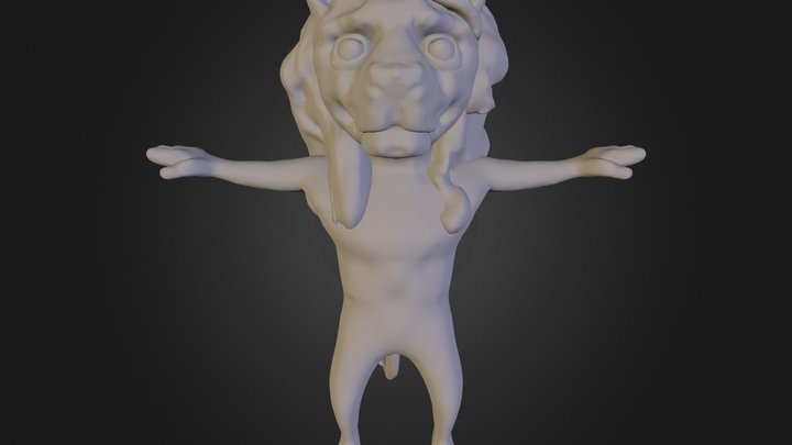 Naked Lion 3D Model