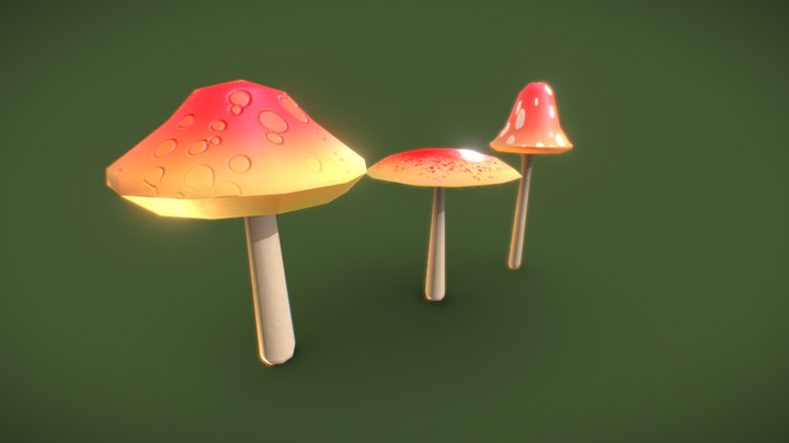 Three Stylized Mushrooms – Modèle 3D gratuit STL