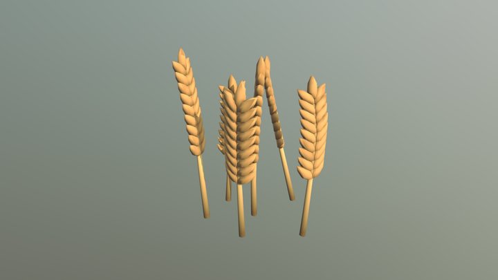 Low Poly Wheat 3D Model