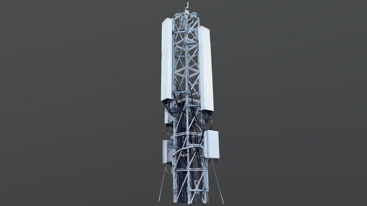 Cell Tower with Telecommunication Antennas #2 3D Model