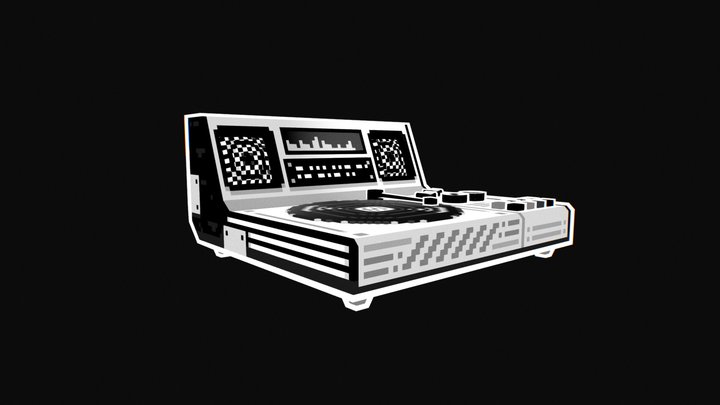 Retro Record Player 3D Model