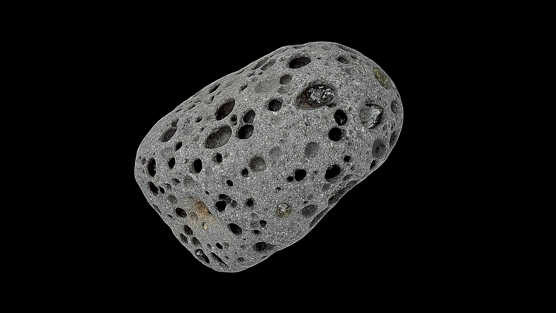 3D model Grey volcanic pebble - This is a 3D model of the Grey volcanic pebble. The 3D model is about a black and white image of a planet.