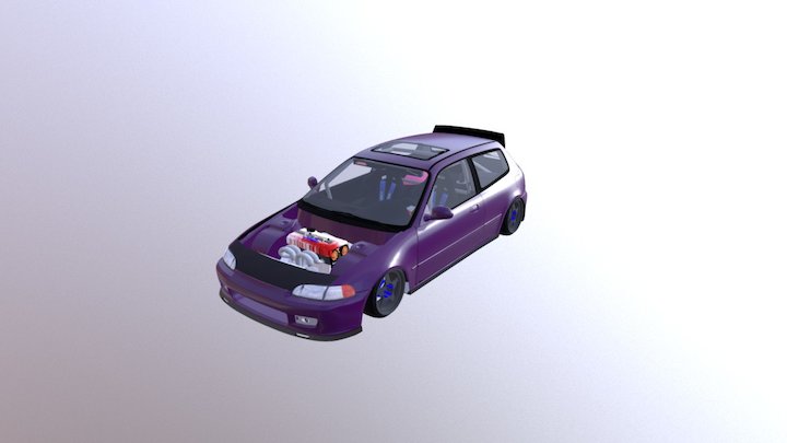 honda civic Eg6 stanced 3D Model