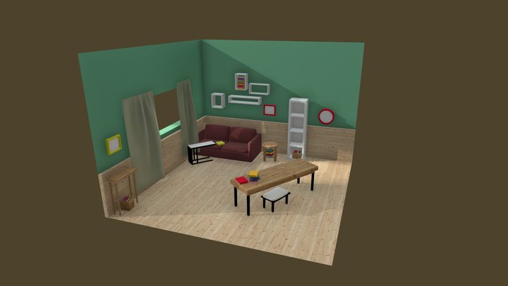 Isometric Room 3D Model