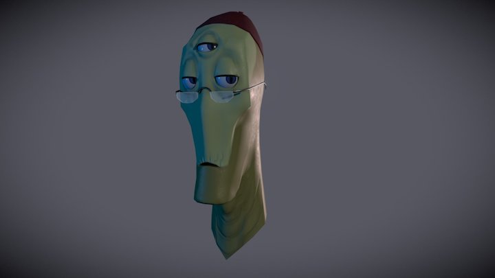 Alien Character Bust 3D Model