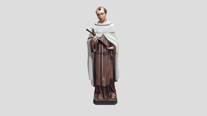 Robe-clad figure with cross 3D Model