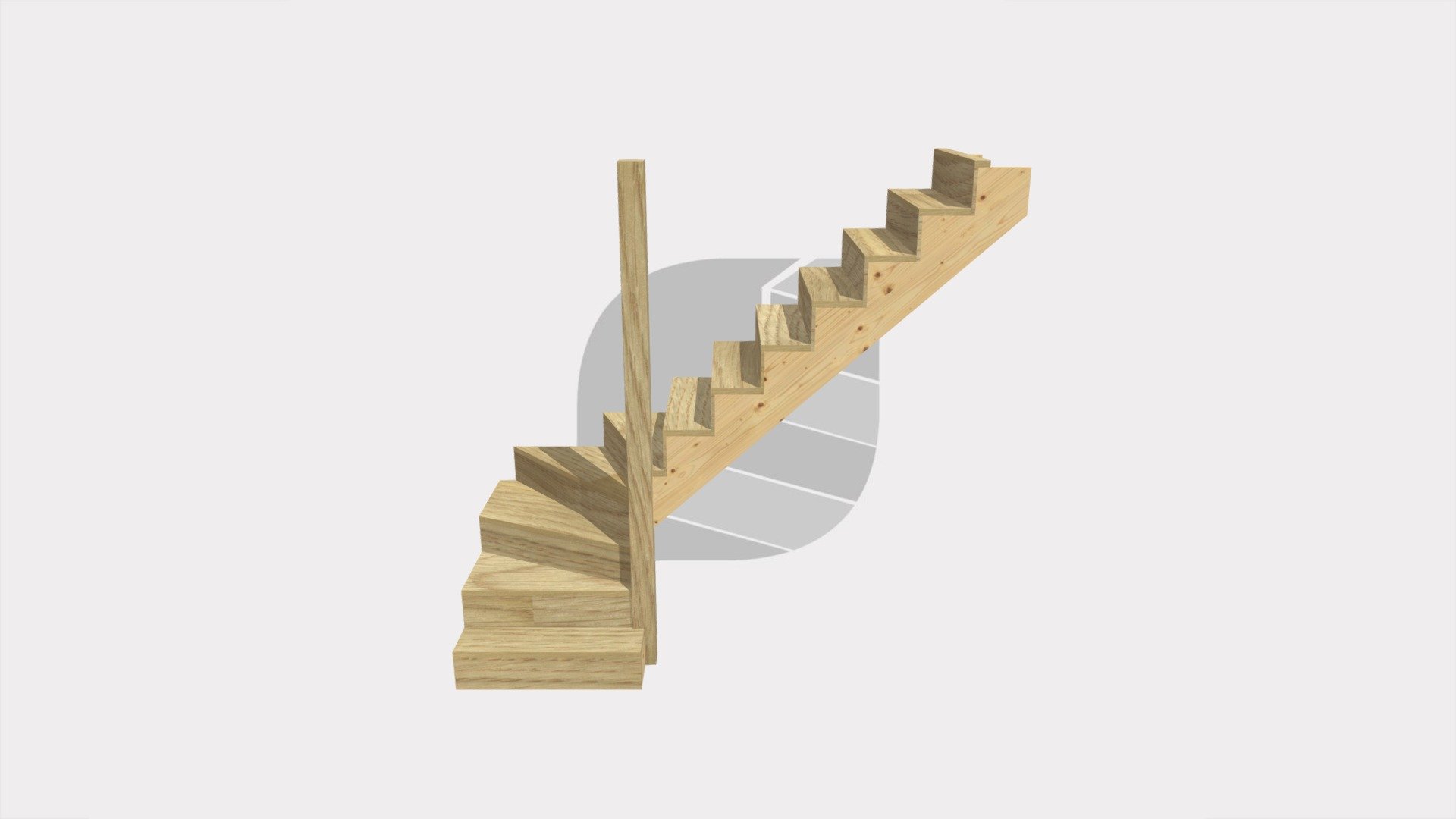 Contemporary staircase 3 kite Download Free 3D model by