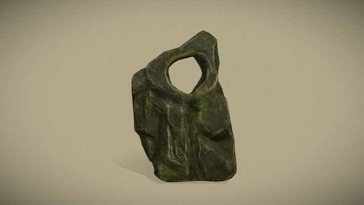 Rock with moss 3D Model