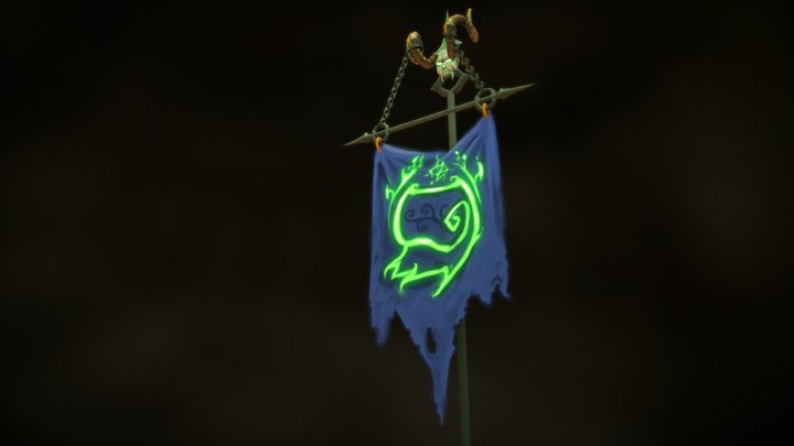 Burning Bum Banner of the Flushrazeem – Free 3D Model STL