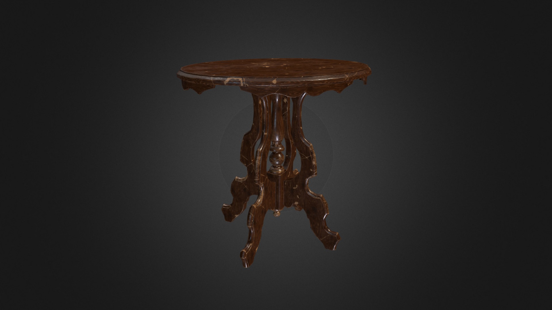 3D model Pedestal Table 002 (Low Poly) V1 - This is a 3D model of the Pedestal Table 002 (Low Poly) V1. The 3D model is about a gold and silver ring.