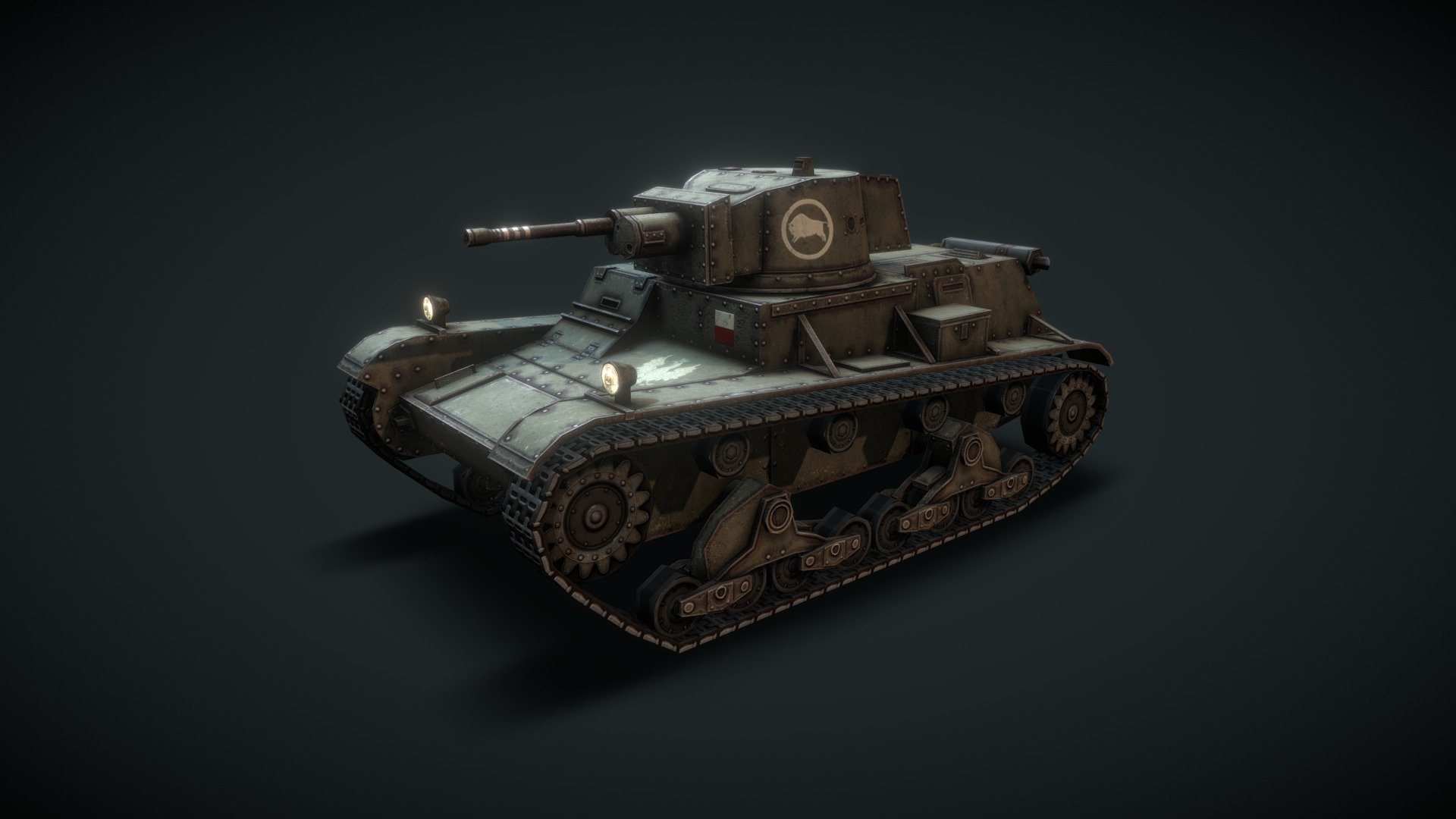 Low poly 7-TP 1939 polish light tank - 3D model by Kado3D (@kadopl ...