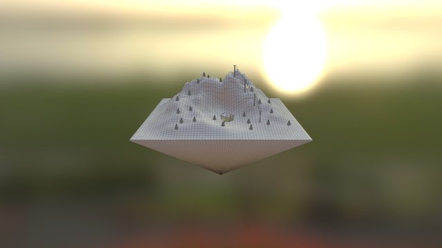 Escenario de cabaña en la montaña 3D Model