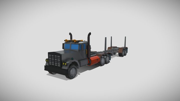 Low Poly Truck 3D Model