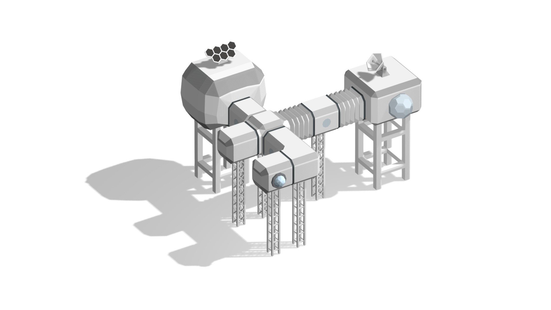 SCIFI STATION - Low Poly 3D Art Construction Kit