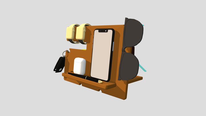 Phone Wooden Organizer ● Органайзер для телефона 3D Model