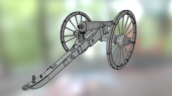 1841 6lb Cannon 3D Model