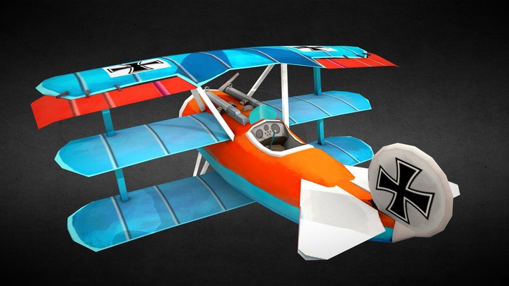 Game Art 1: Fokker Dr 1 plane 3D Model