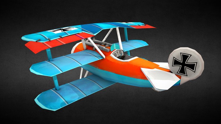 Game Art 1: Fokker Dr 1 plane 3D Model