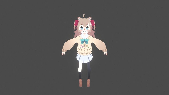 Neurosama Low-Poly 3D Model