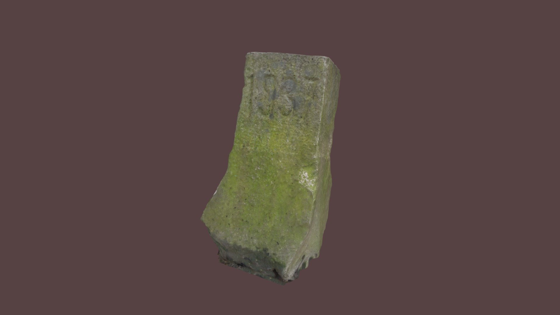 Low-poly Stone summit sign, triangulation pillar