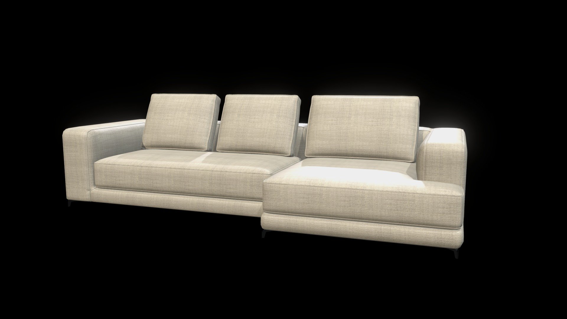 Christian Sofa with Chaise Longue - Download Free 3D model by BertO ...