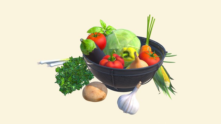 Vegetables basket 3D Model