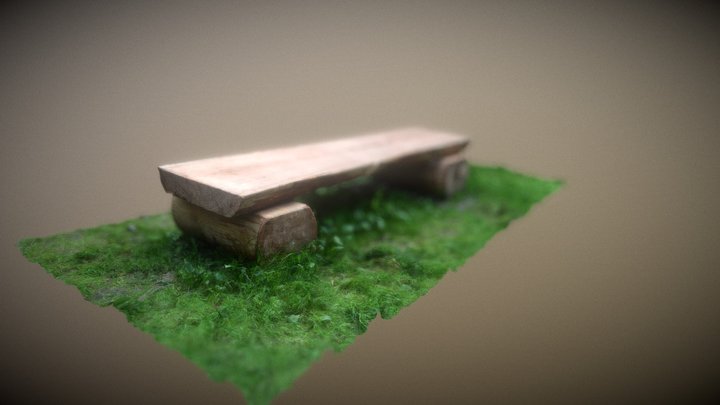 Old Bench in the Forest 3D Model