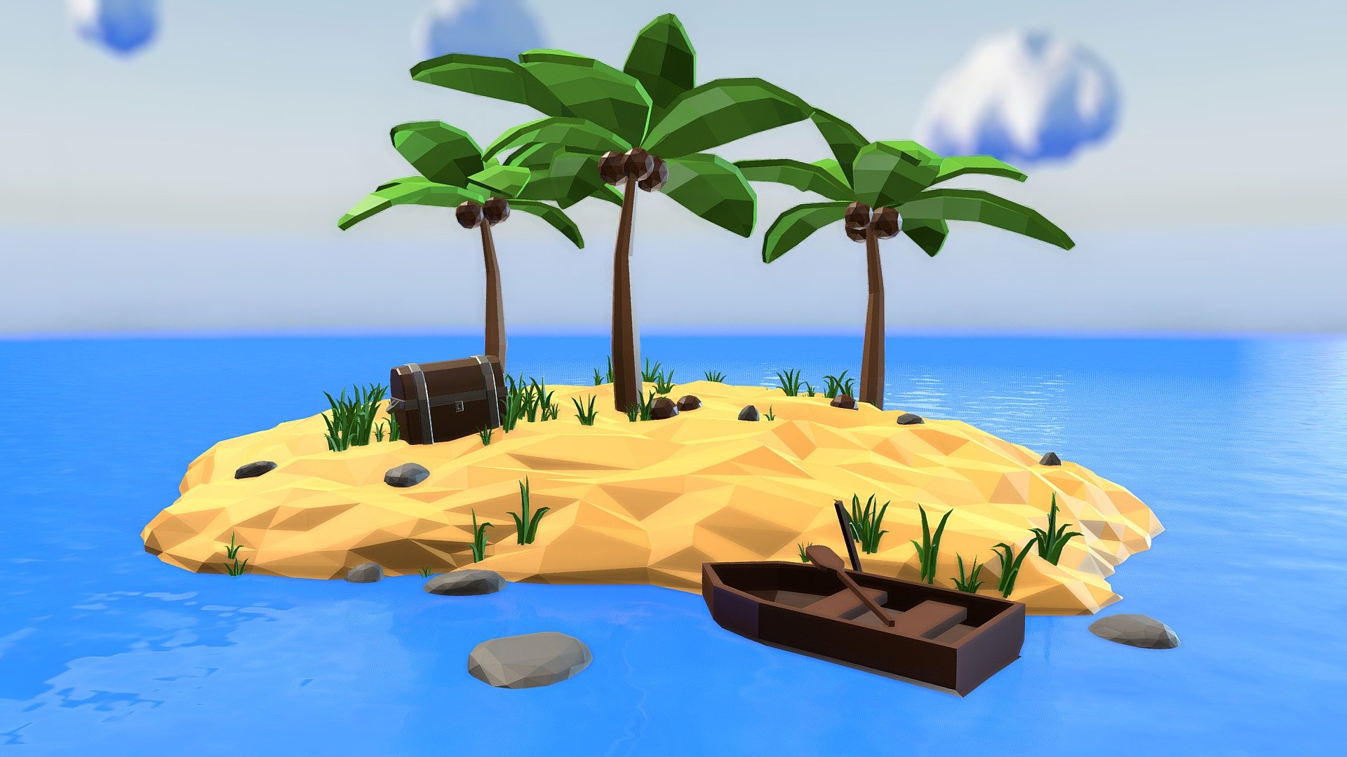 Low Poly Island Buy Royalty Free 3D Model By Ryan King Art 