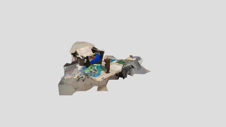 Messy kid's table with tumbler 3D Model