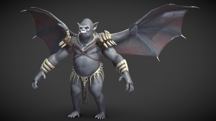 Winged Gorilla 3D Model