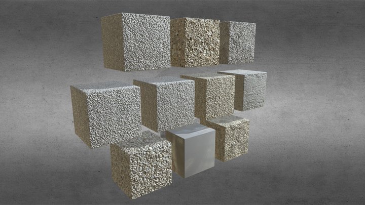 Concrete Cubes 3D Model