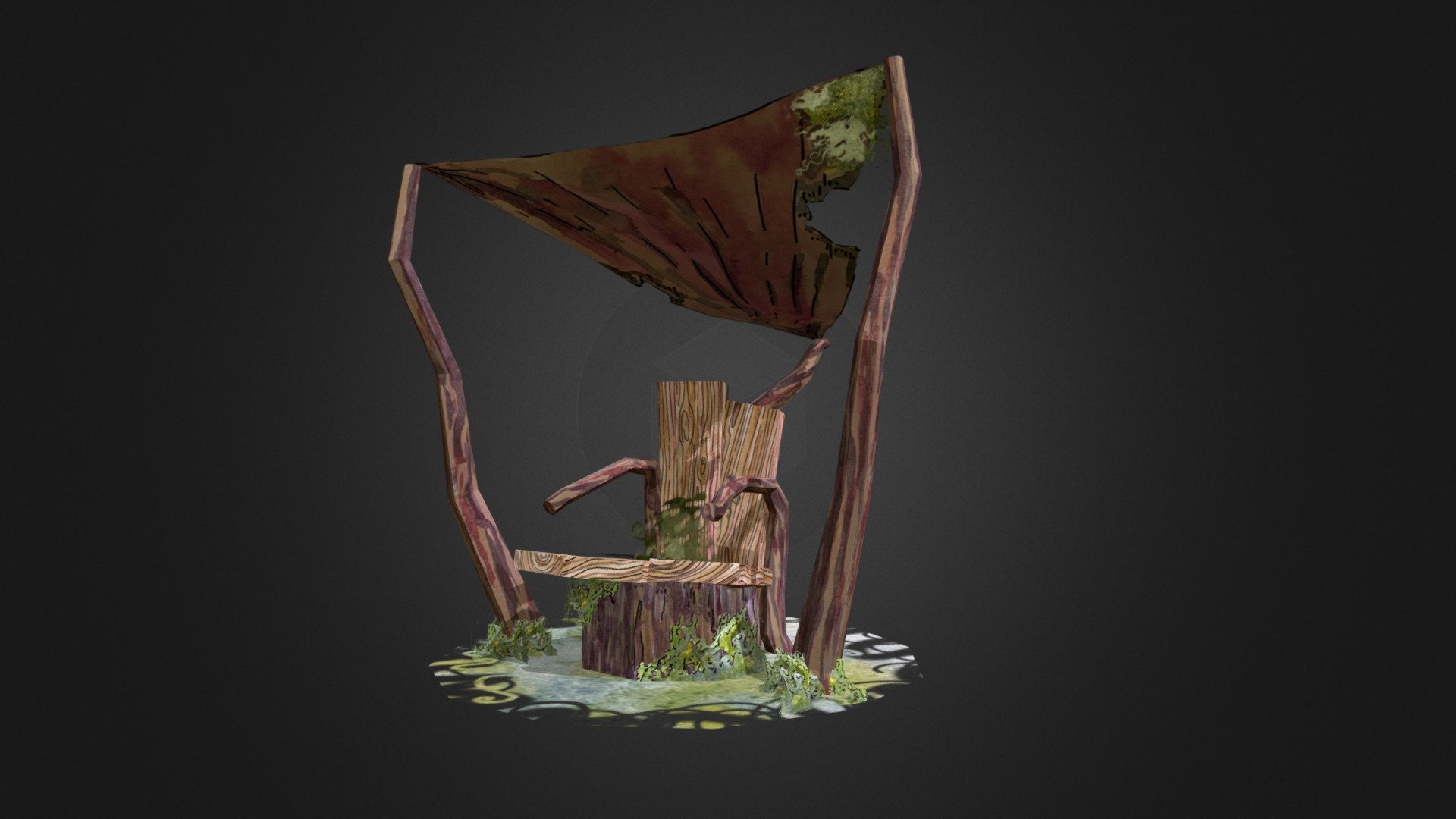 Old stump garden seat