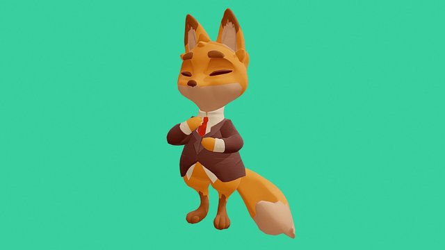 Business fox 3D Model