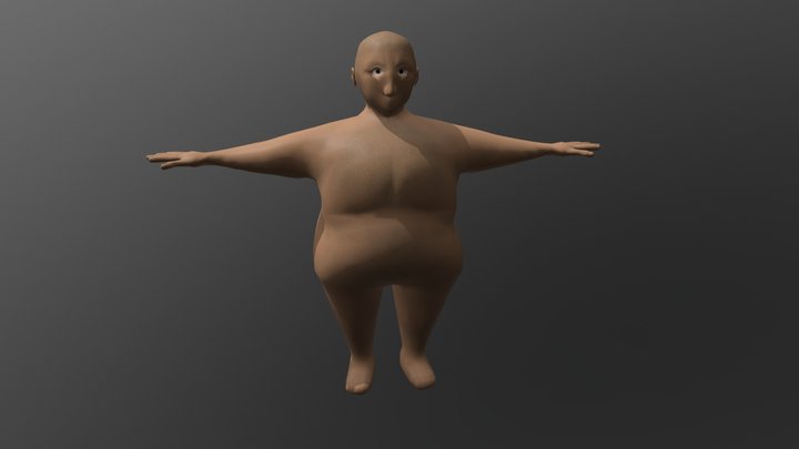Fat Male Character 3D Model