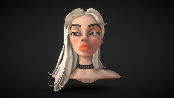 Bust of a Stylized Female Character 3D Model