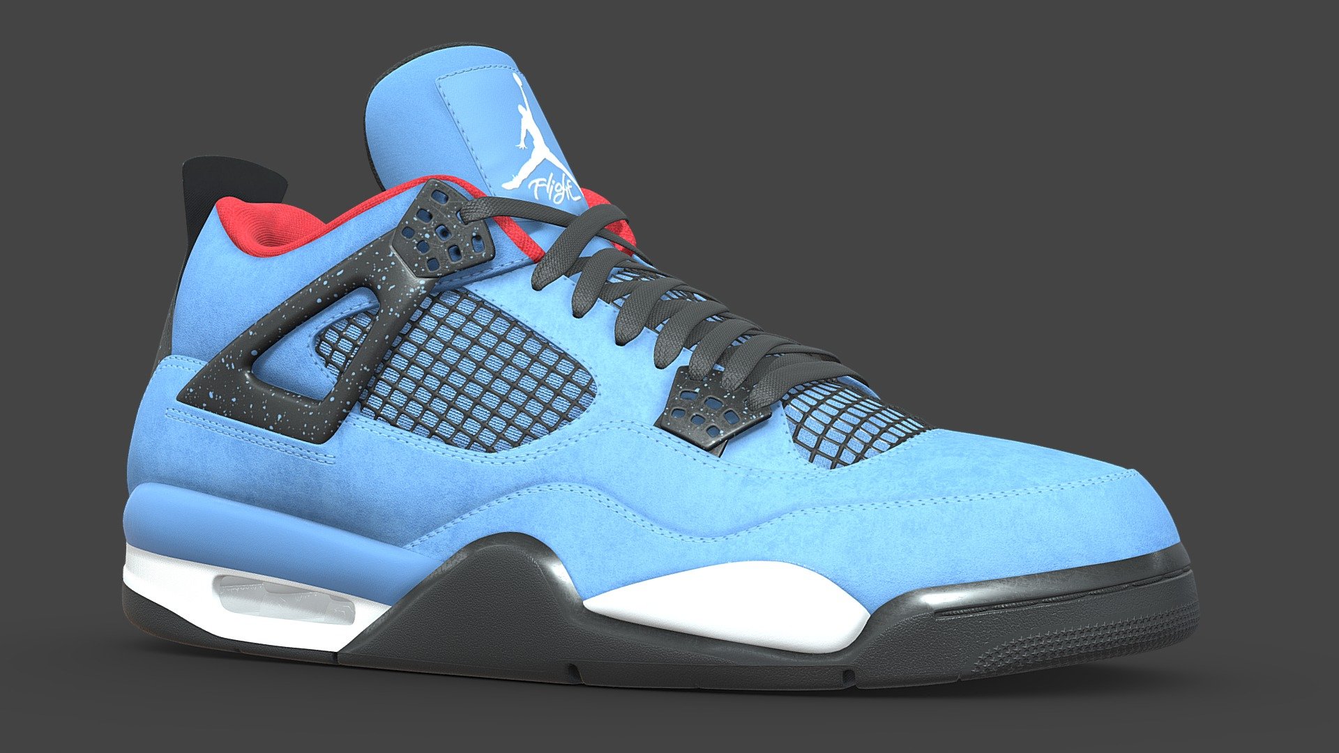 3D model Nike Air Jordan 4 Travis Scott Cactus Jack Shoe VR / AR