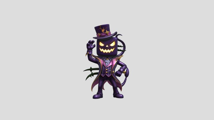 Purple  Pumpkinhead 3d model