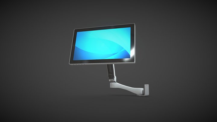 PC Screen with vesa mount and arm. 3D Model