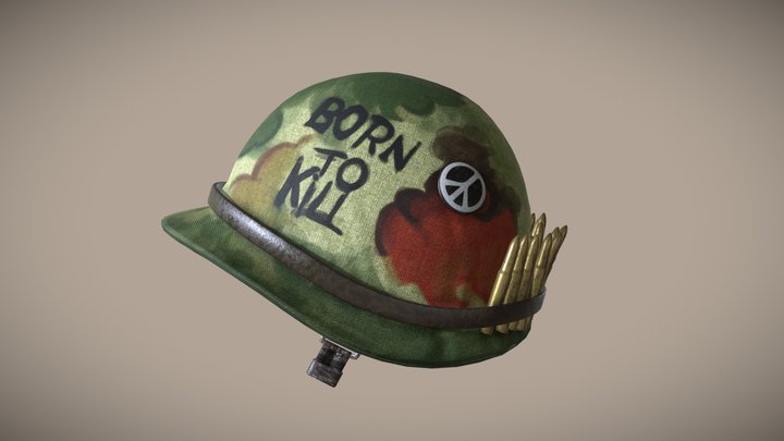 War helmet (Full Metal Jacket fan art) 3D Model