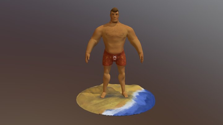 Beach guy 3D Model