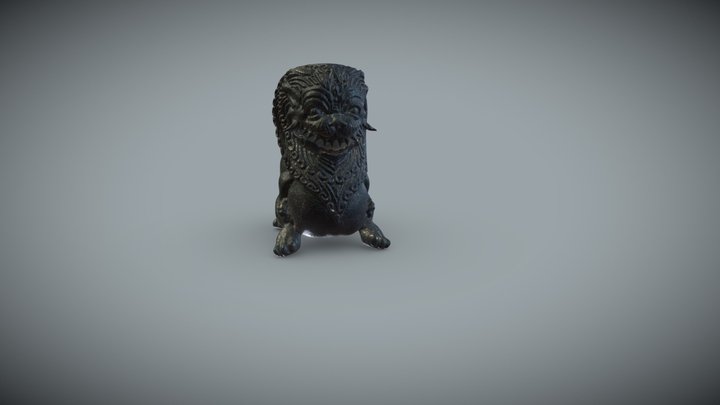 Ancient Lion Statue 3D Model