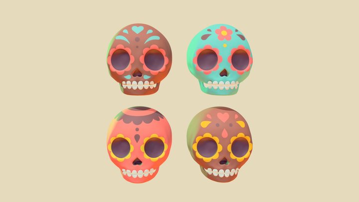 Mexican sugar skulls 3D Model